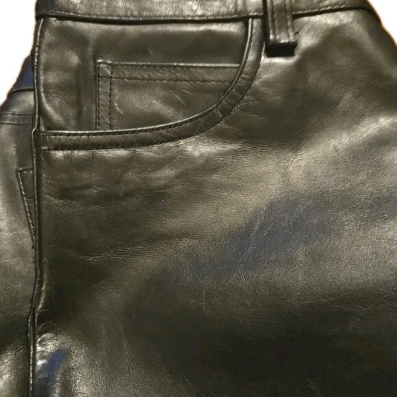 Genuine Leather bootcut Pants Black Womens Sz2 NWT GAP w Lining - Picture 8 of 8